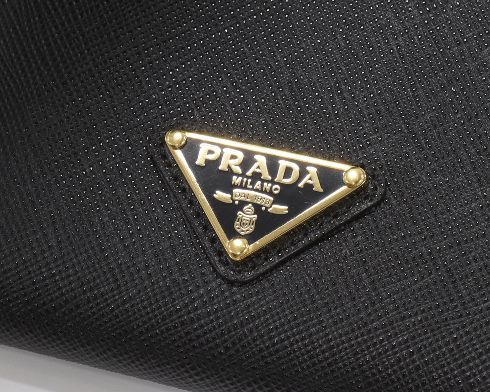 Prada Bifold Wallet Saffiano Leather Black 1ML047 in Pristine Condition