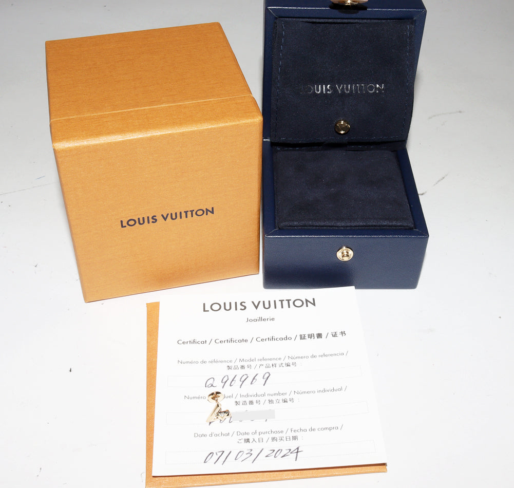 Louis Vuitton K18YG Diamond Earring Q96969 in Great Condition