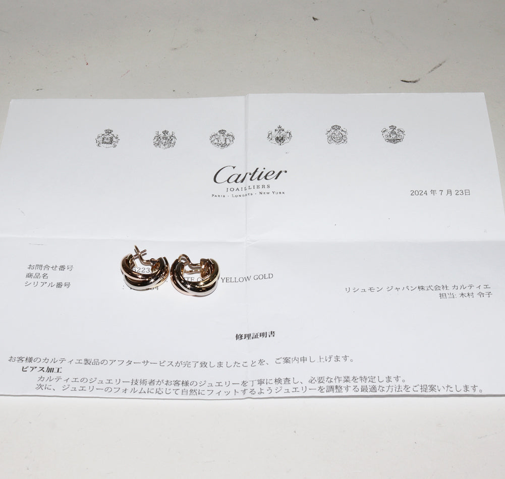 Cartier Trinity Earrings K18YG K18WG K18PG 80083231 in Great Condition