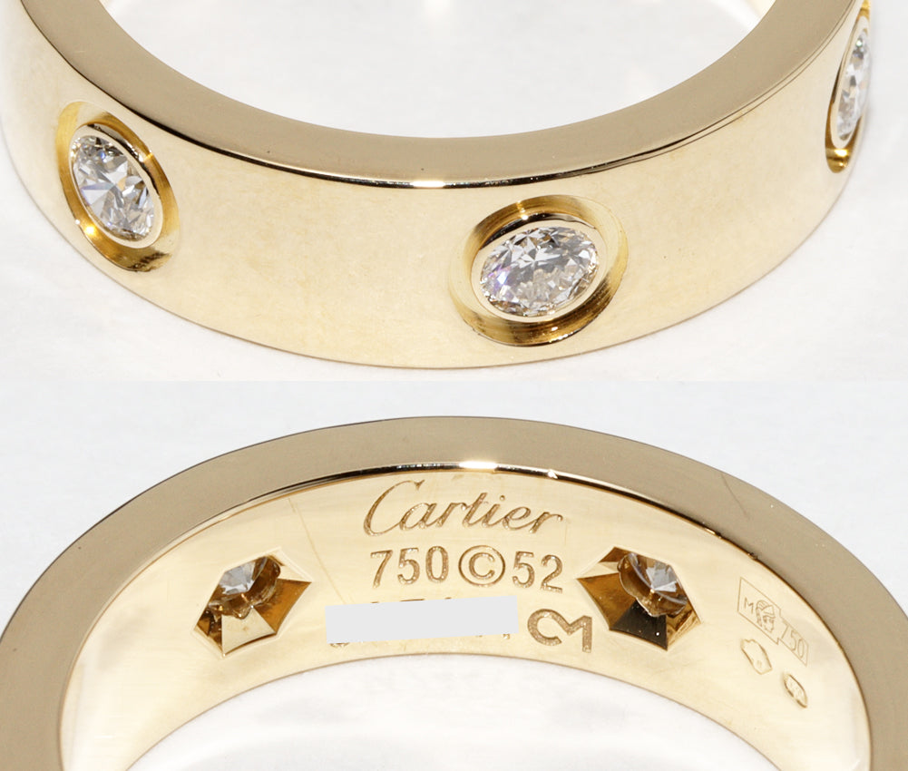 Cartier K18YG Diamond Ring B40975 in Great Condition