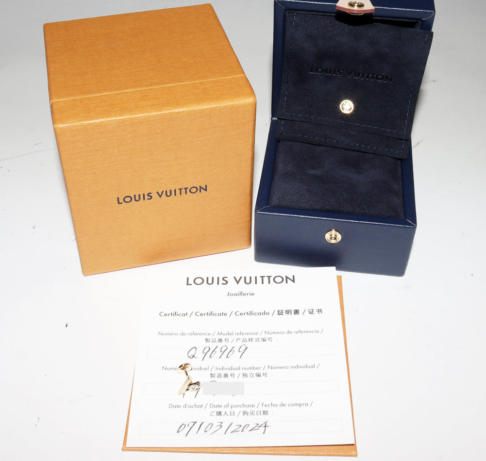 Louis Vuitton K18YG Diamond Earring Q96969 in Great Condition