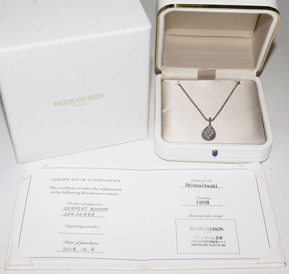 Bvlgari K18WG Diamond Pendant Necklace JPN00555 in Great Condition