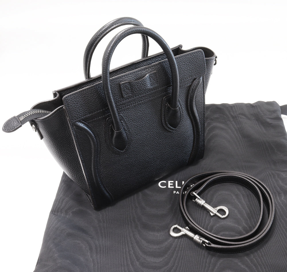 Celine Drum Calfskin Handbag Shoulder Bag Luggage Nano Shopper