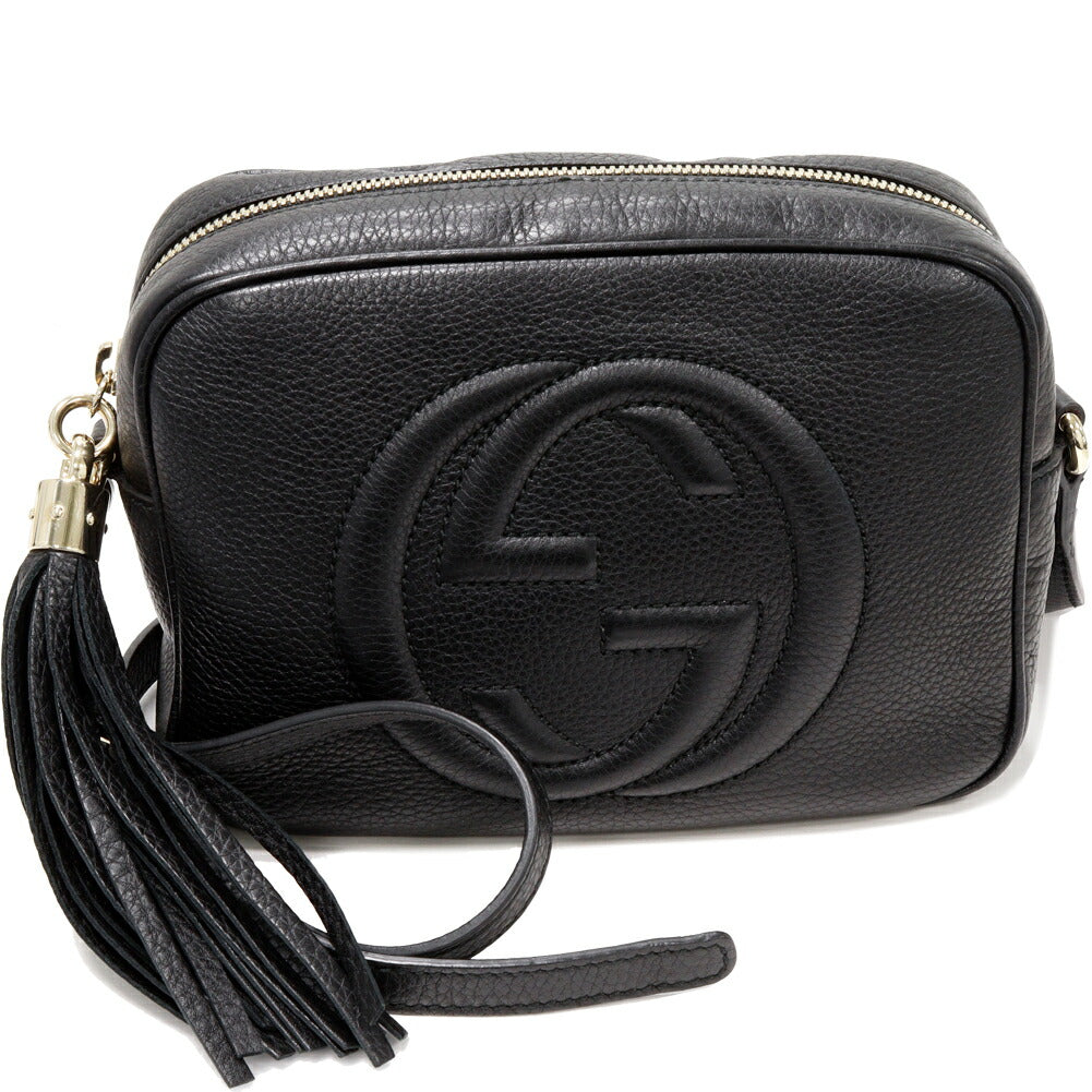 Gucci Soho Disco Calf Shoulder Bag Black