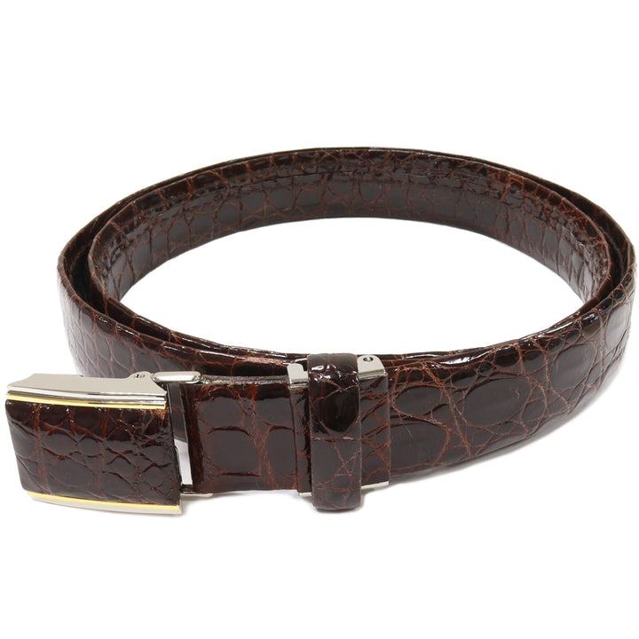 Men's Crocodile Belt Brown SS Buckle