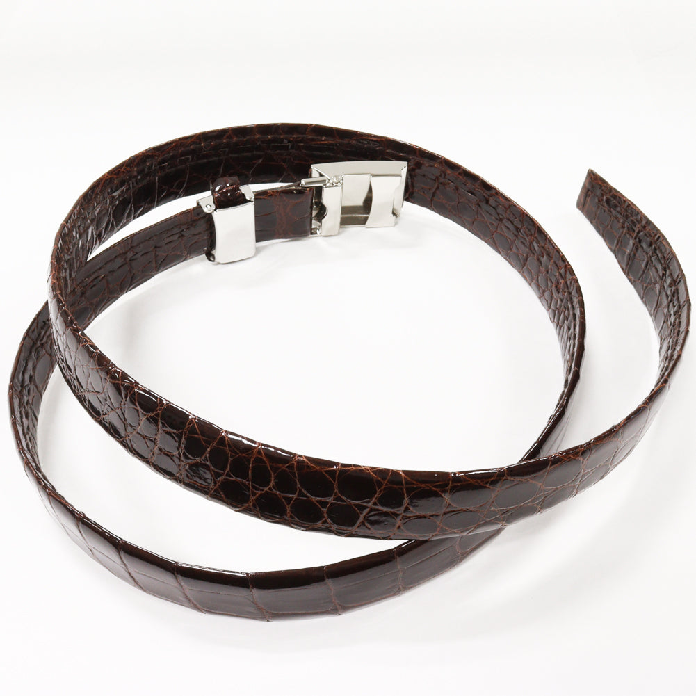 Men's Crocodile Belt Brown SS Buckle