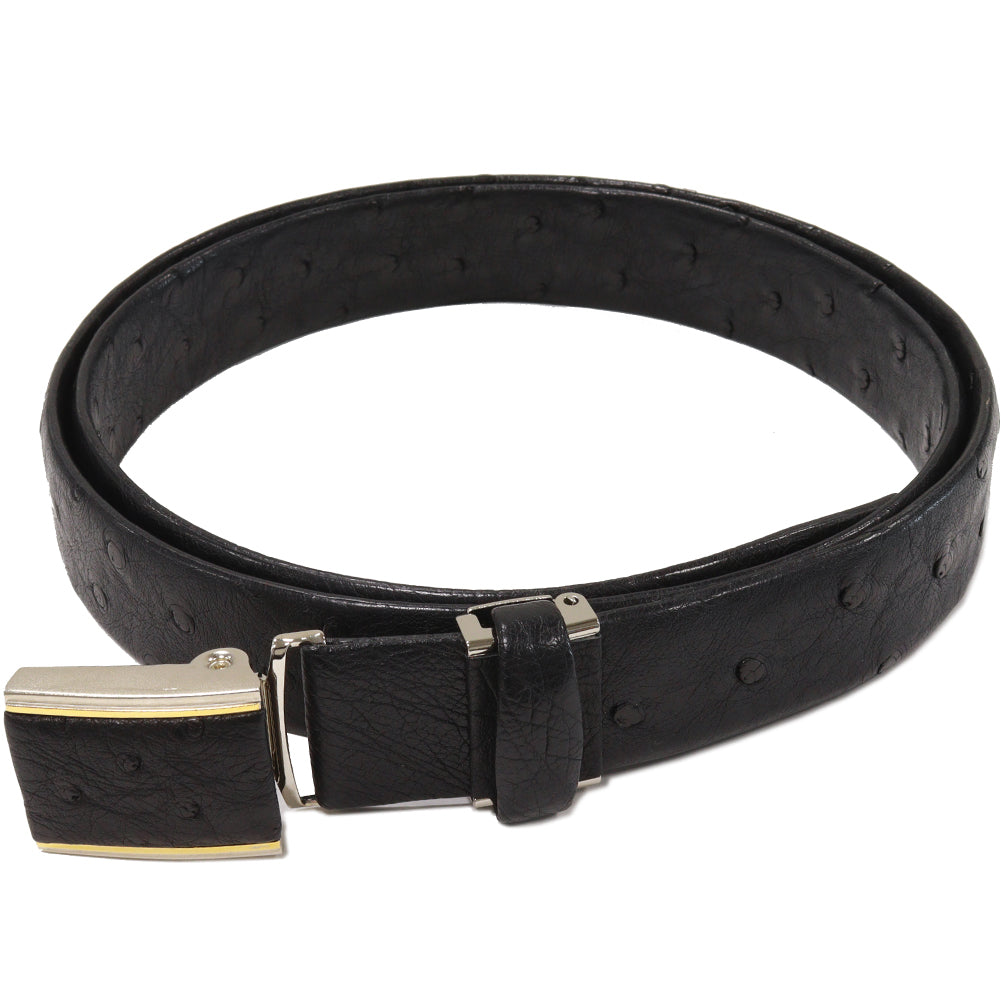 Men's Ostrich Leather Belt Black