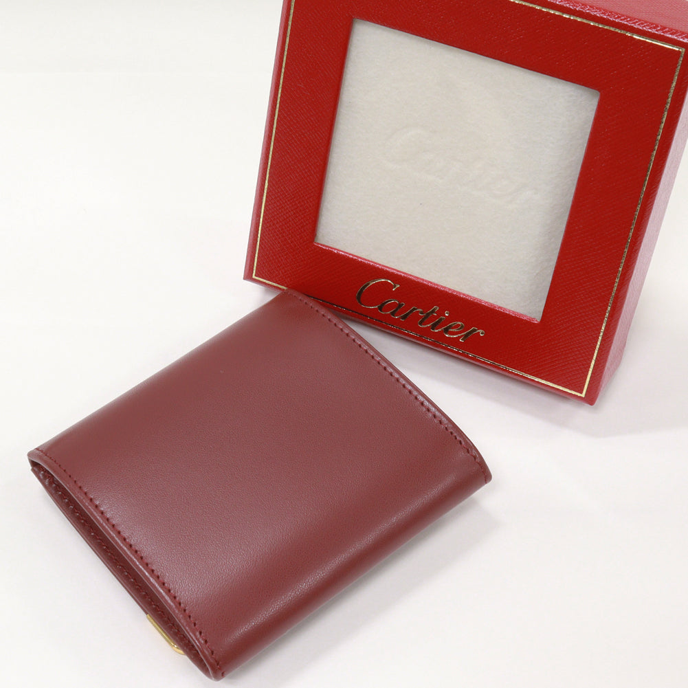 Cartier Coin Case Must Line Calf Bordeaux L3000464 in Pristine Condition