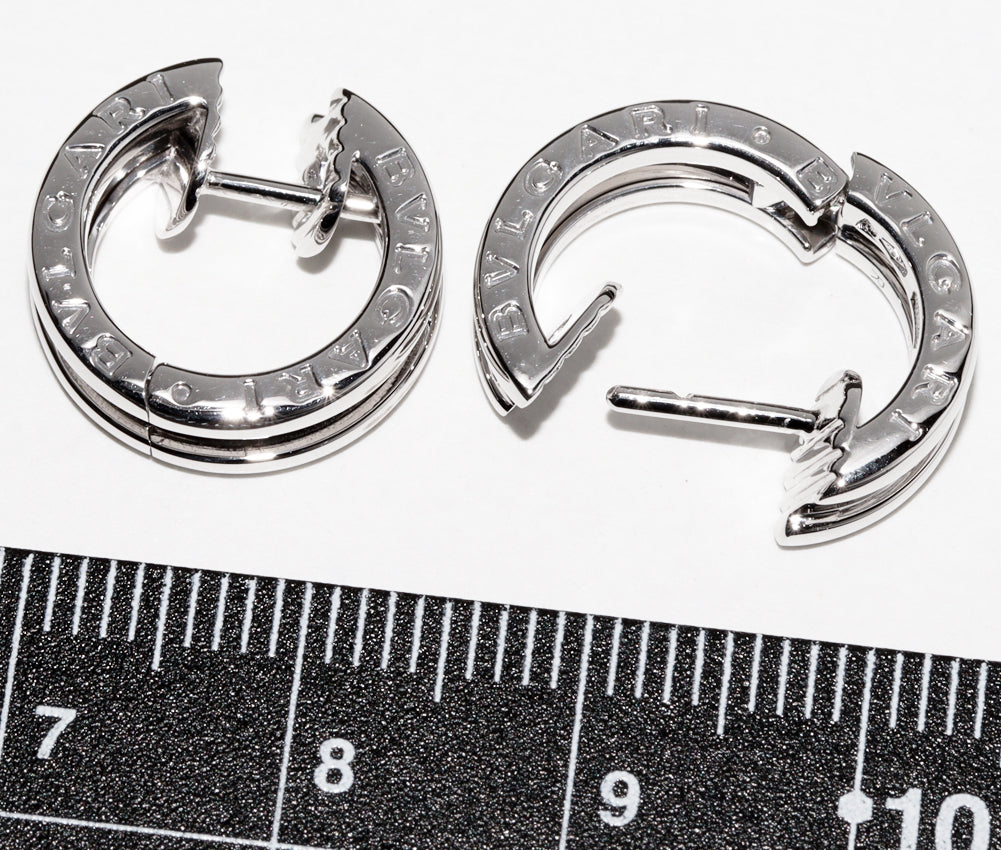 Bvlgari K18WG B.zero1 Hoop Earrings OR855539 in Great Condition