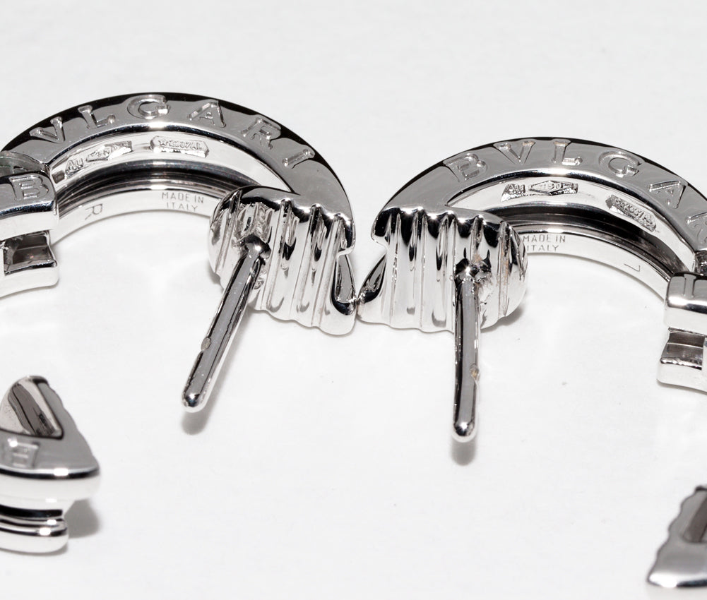 Bvlgari K18WG B.zero1 Hoop Earrings OR855539 in Great Condition