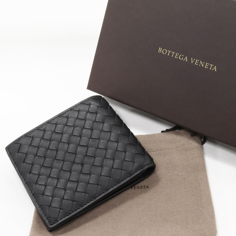 Bottega Veneta Intrecciato Leather Bifold Wallet Black in Pristine Condition