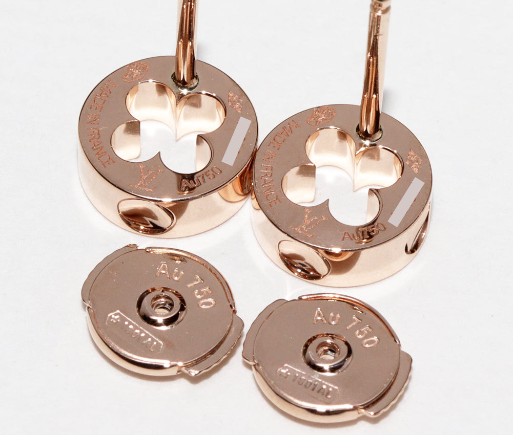 Louis Vuitton K18PG Earrings Q96579 in Great Condition