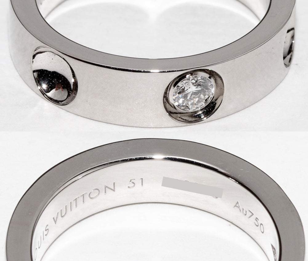 Louis Vuitton K18WG Diamond Ring Q9A03E in Great Condition