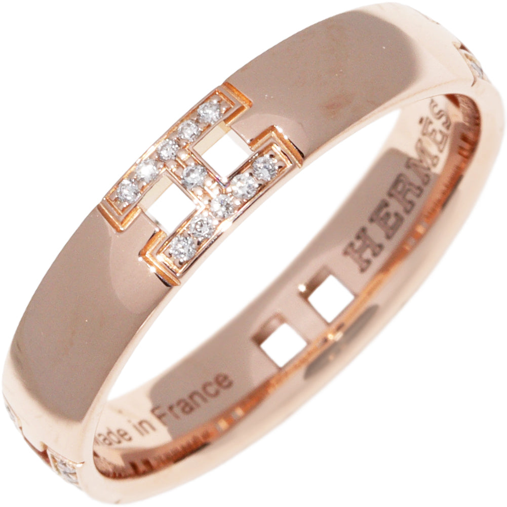 Hermes K18PG Pink Gold Diamond Ever Hercules Ring H119852B in Great Condition