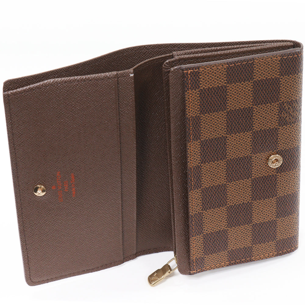 Louis Vuitton Damier Bifold Wallet with Coin Pocket N61736 in Great Condition