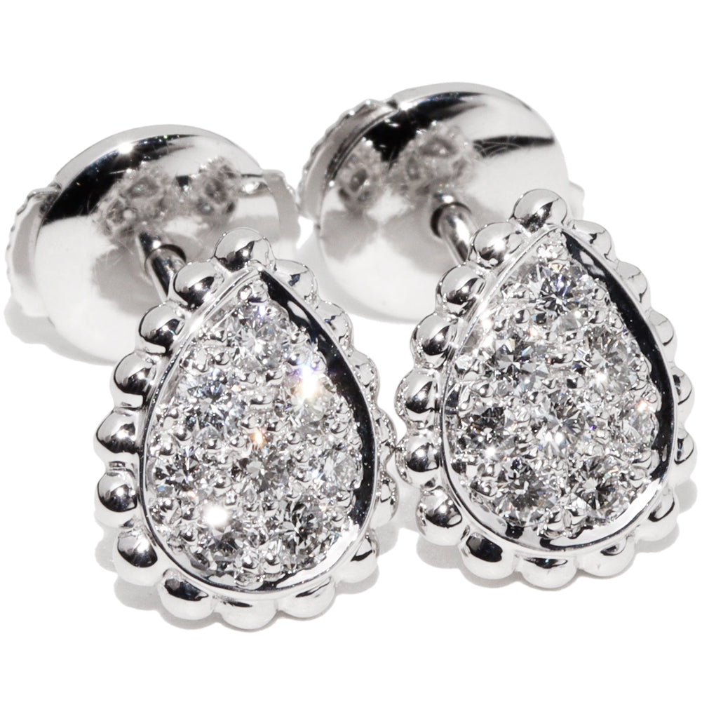 Bvlgari K18WG White Gold Diamond Serpent Bohème Stud Earrings XS JCO00961 in Great Condition