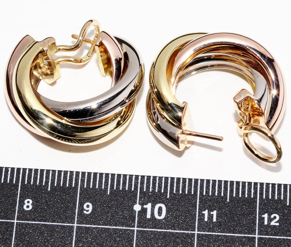 Cartier Trinity Earrings K18YG K18WG K18PG in Great Condition