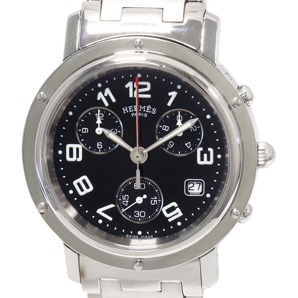 Hermes Clipper Chrono Quartz Stainless Steel CL1.910 in Great Condition