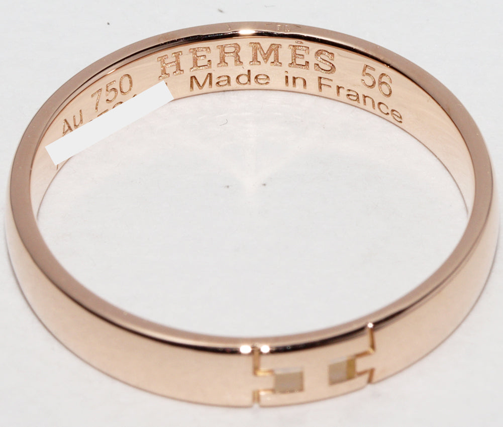 Hermes K18PG Ever Hercules Ring H119851B 00046 in Great Condition