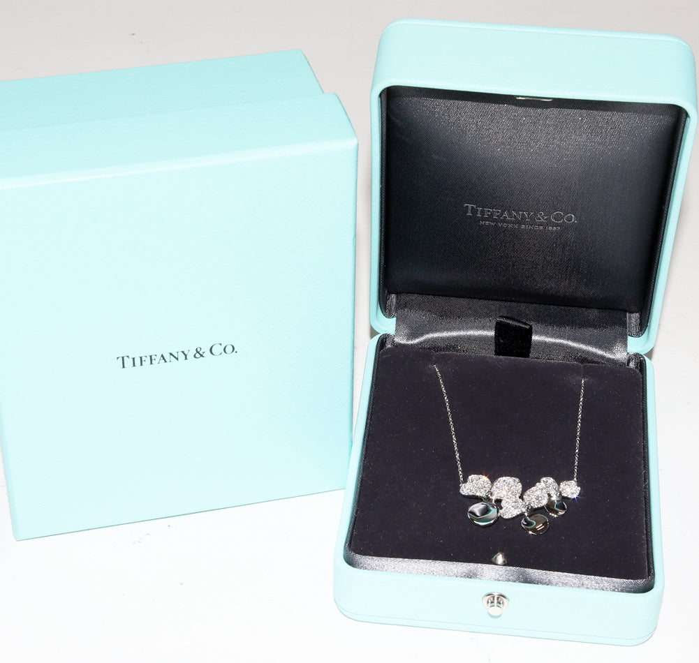 Tiffany & Co Pt950 Diamond Paper Flower Pendant Necklace