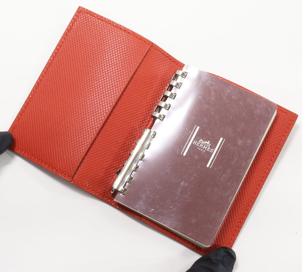 Hermes Agenda PM Notebook Cover Grand Ash Silver Hardware in Pristine Condition