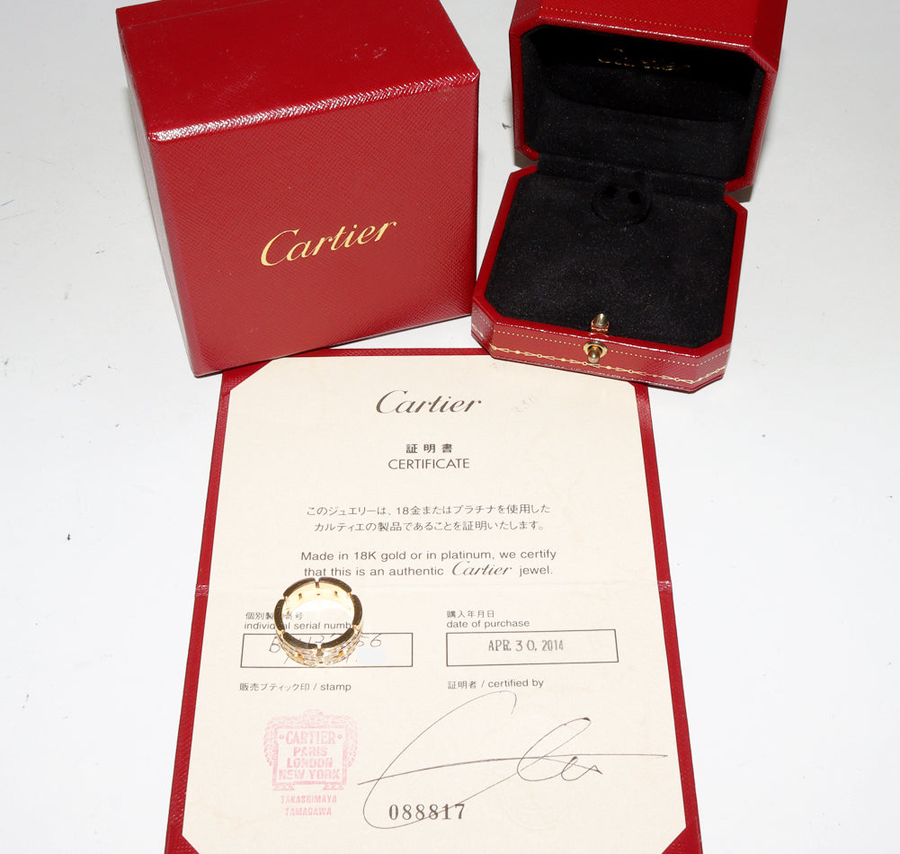 Cartier K18YG Diamond Maillon Panthere Ring B41271