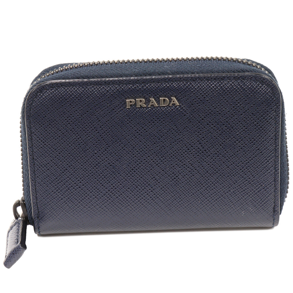 Prada Coin Case Card Holder Saffiano Calf Navy Blue 2MM358