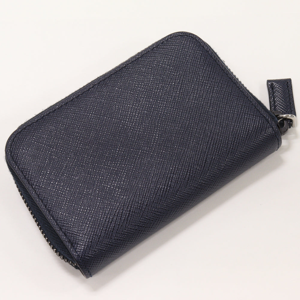 Prada Coin Case Card Holder Saffiano Calf Navy Blue 2MM358 in Great Condition