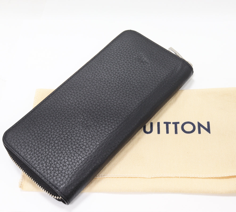 Louis Vuitton Zippy Wallet Noir Taurillon Leather M58412 in Great Condition