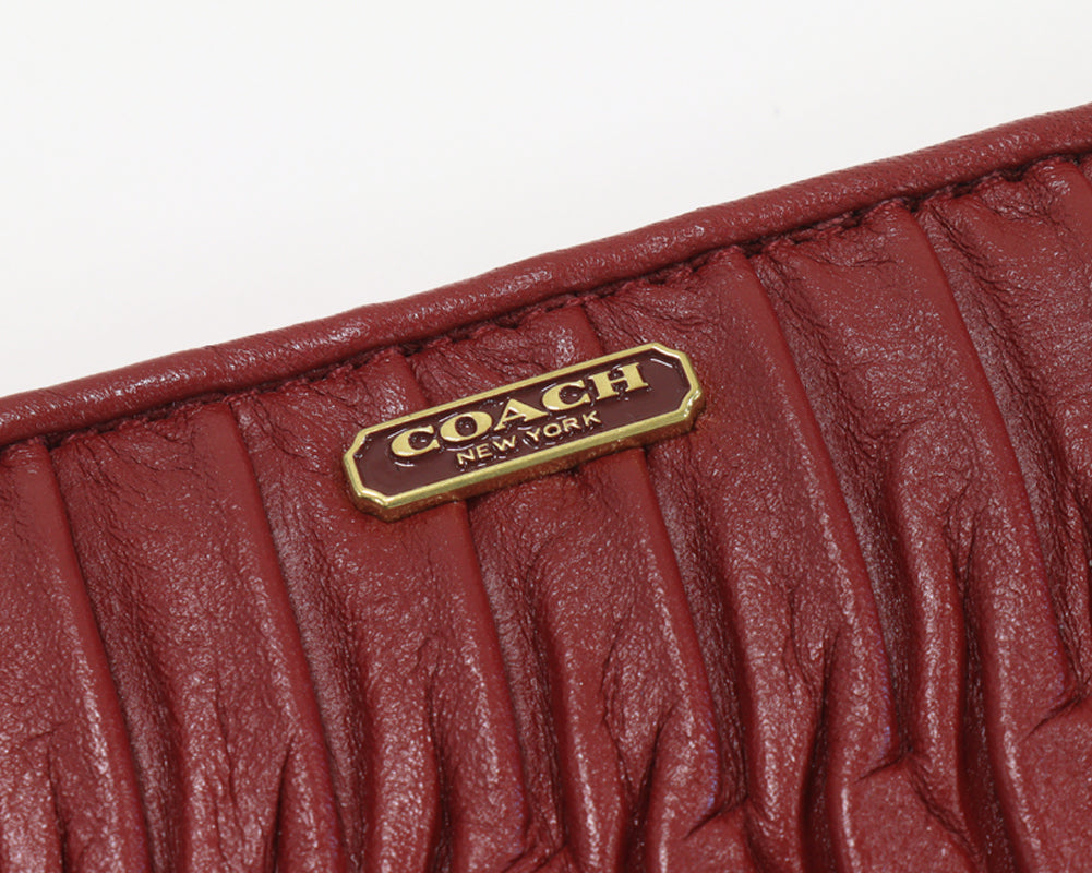 Coach Leather x PVC Leather Accordion Zip Wallet F51119 in Pristine Condition