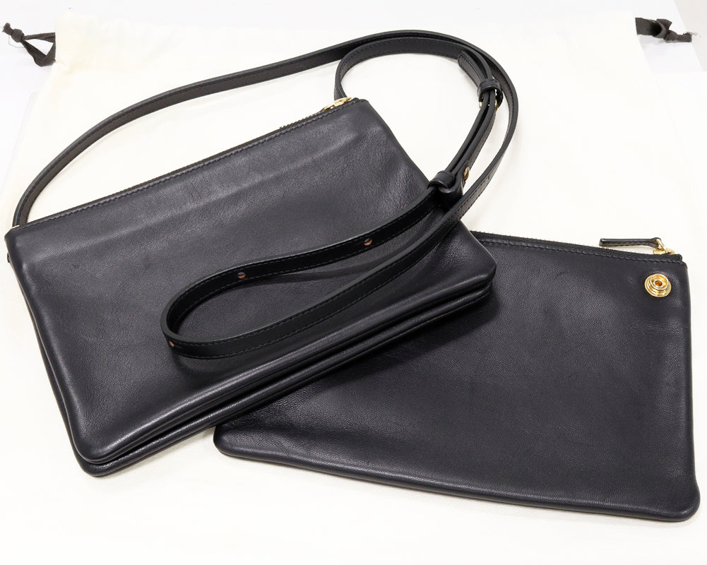 Celine Trio Lambskin Shoulder Bag Black in Great Condition