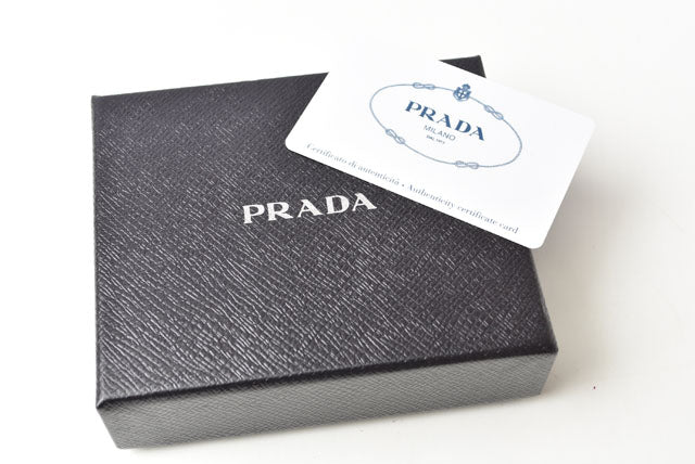 Prada VIT.MICRO GRAIN Card Case Blue in Pristine Condition