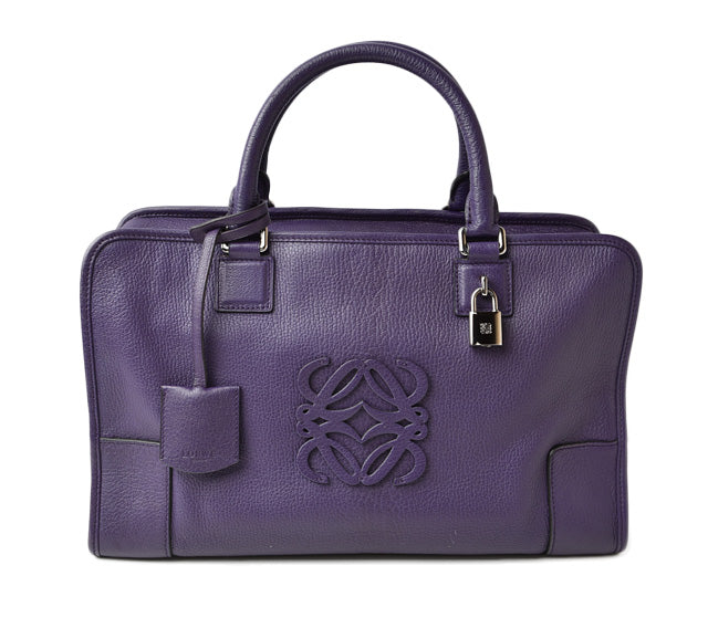 Loewe Amazona 36 Handbag Dark Purple/Silver in Great Condition