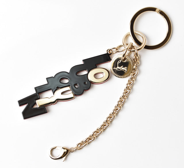 Christian Louboutin Metal Keyring Charm Black/Red/Gold