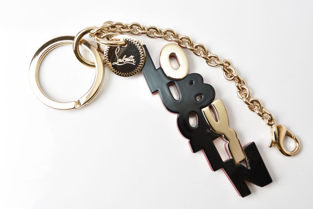 Christian Louboutin Metal Keyring Charm Black/Red/Gold