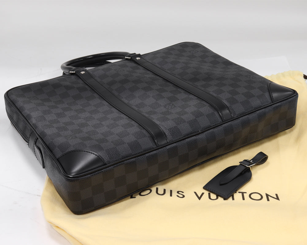 Louis Vuitton Damier Graphite Porte-Documents Voyage Briefcase N41125 in Pristine Condition