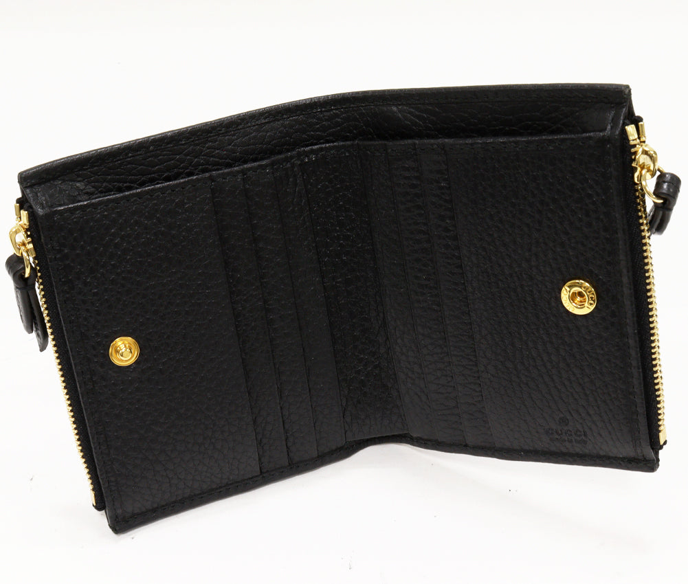 Gucci Bifold Wallet GG Marmont Compact Black in Pristine Condition