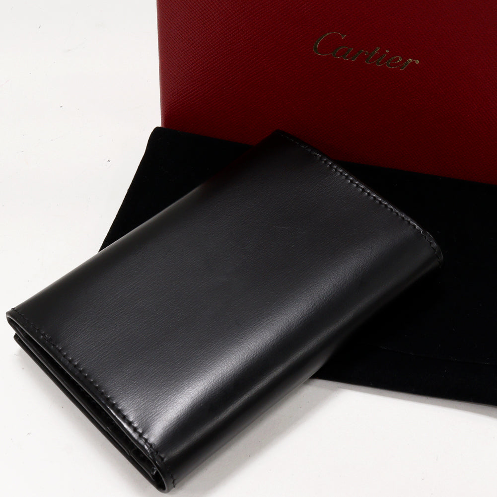 Cartier Bifold Card Case with Pass Case, Black, L3000132 in Great Condition