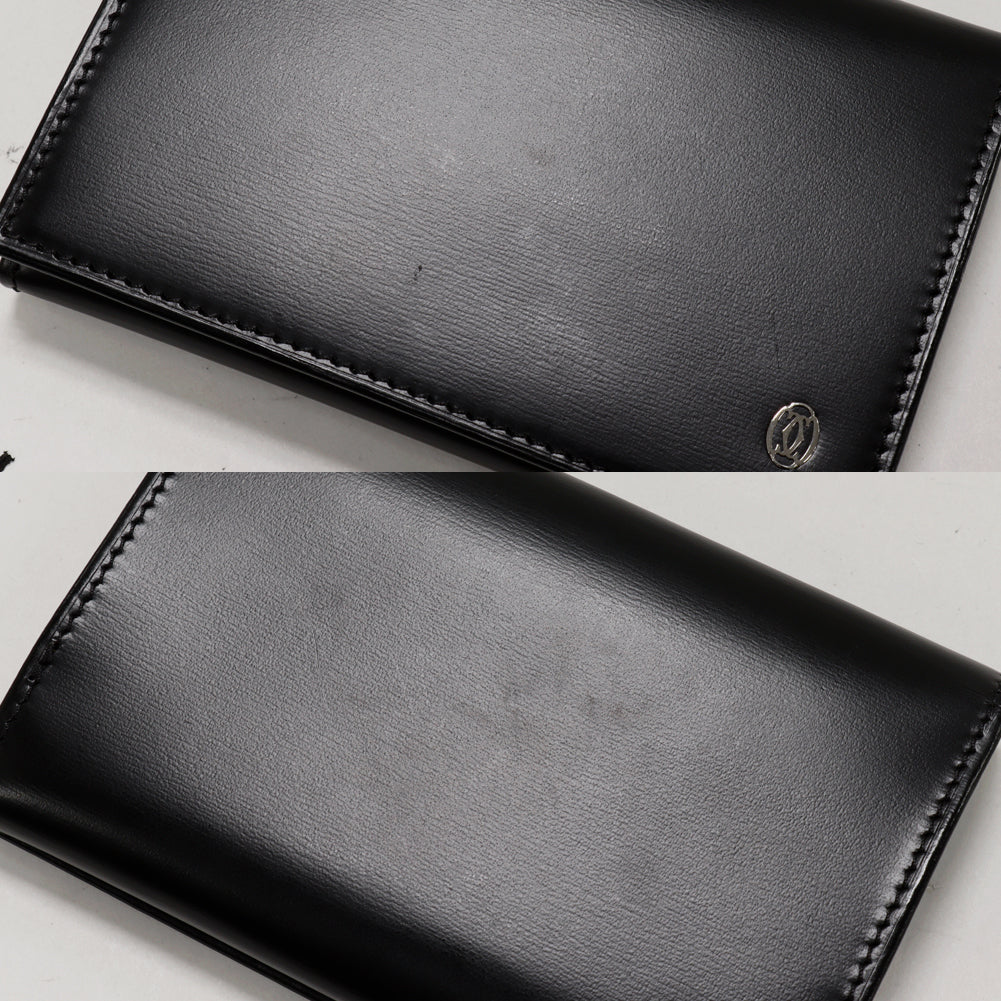 Cartier Bifold Card Case with Pass Case, Black, L3000132 in Great Condition