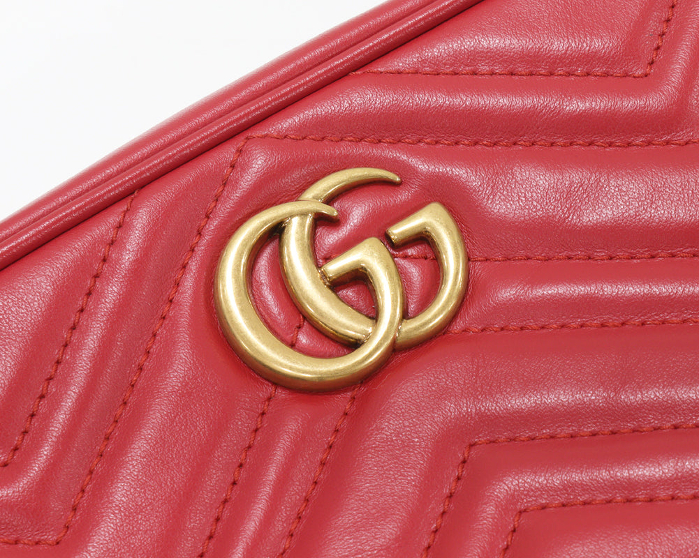 Gucci GG Marmont Quilted Mini Shoulder Bag Calf Leather