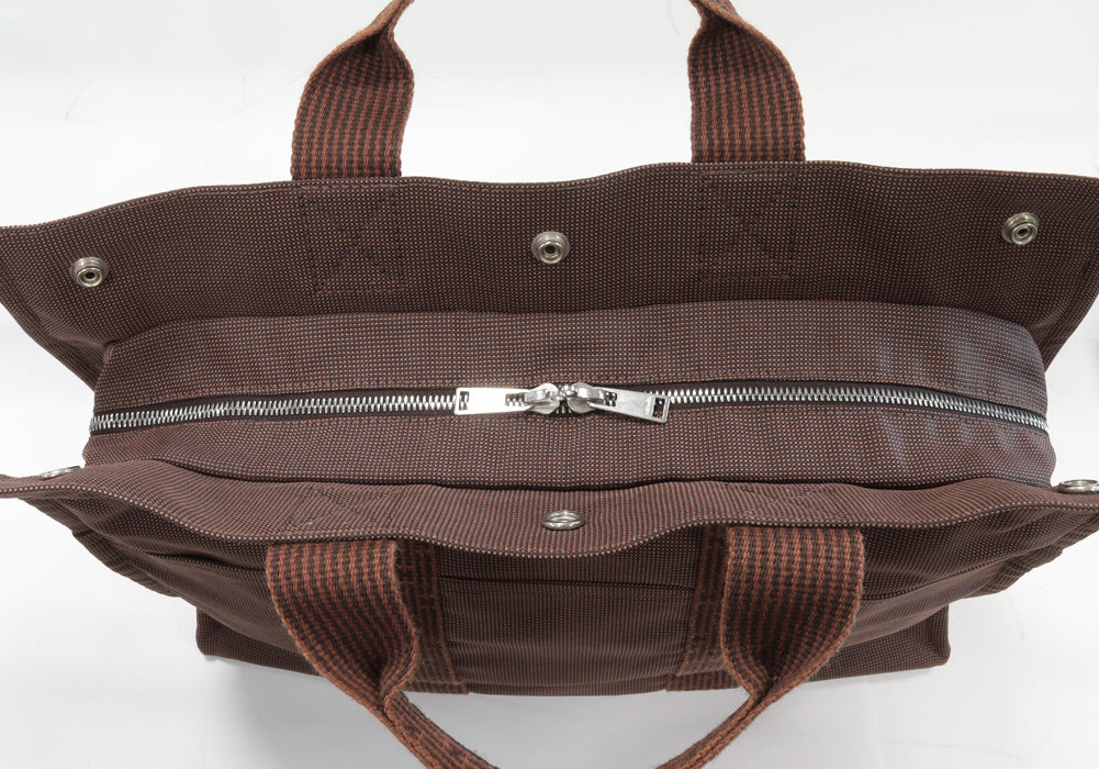 Hermes Canvas Aline Tote Bag MM Brown in Pristine Condition