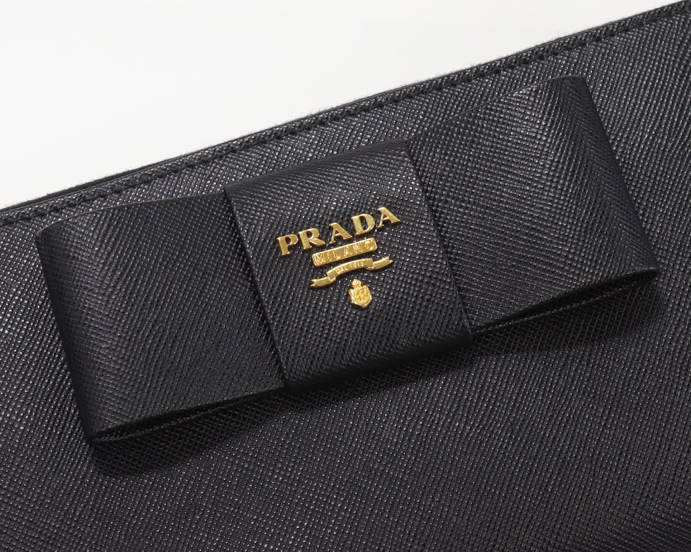 Prada Saffiano Calf Round Zip Long Wallet 1M0506