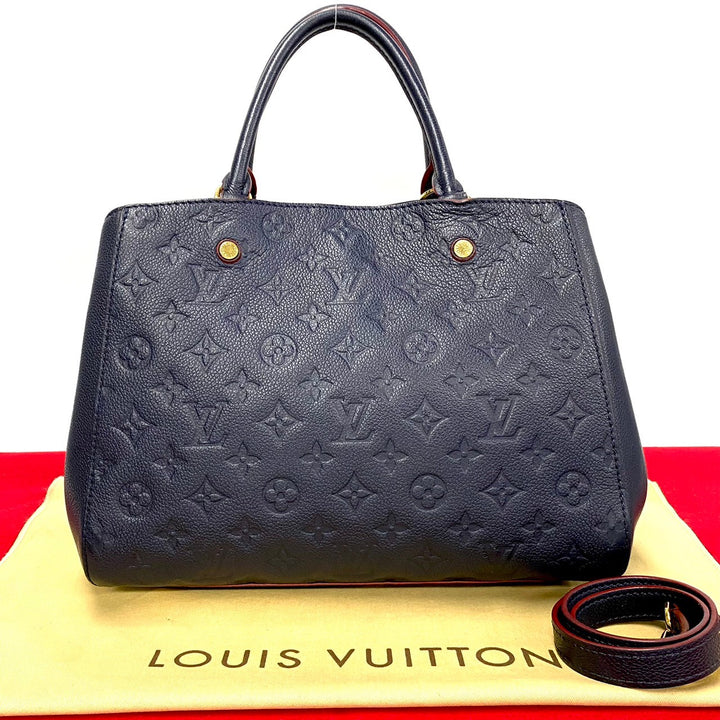 Louis Vuitton Montaigne MM Leather Handbag M42746 in Very Good Condition