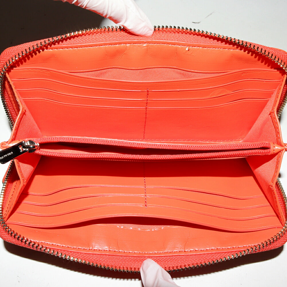 Coach Signature Accordion Zip Wallet Orange in Pristine Condition