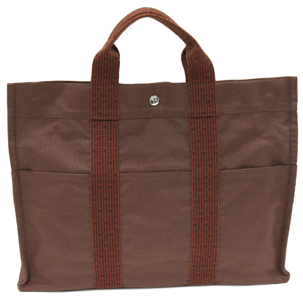 Hermes Canvas Herline Tote Bag Brown