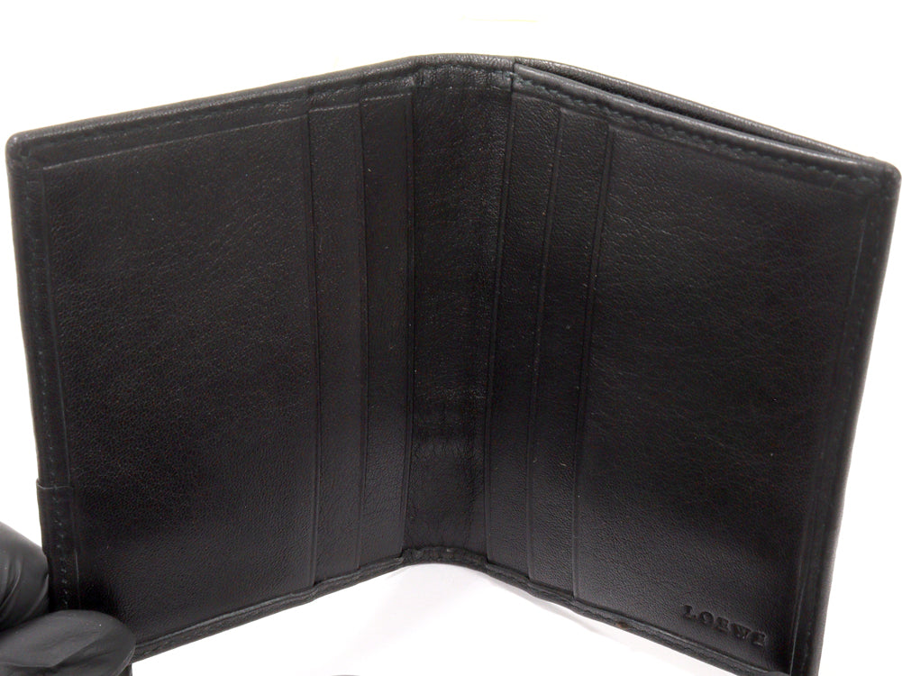 Loewe Bifold Card Case Canvas Calf Leather Black in Pristine Condition