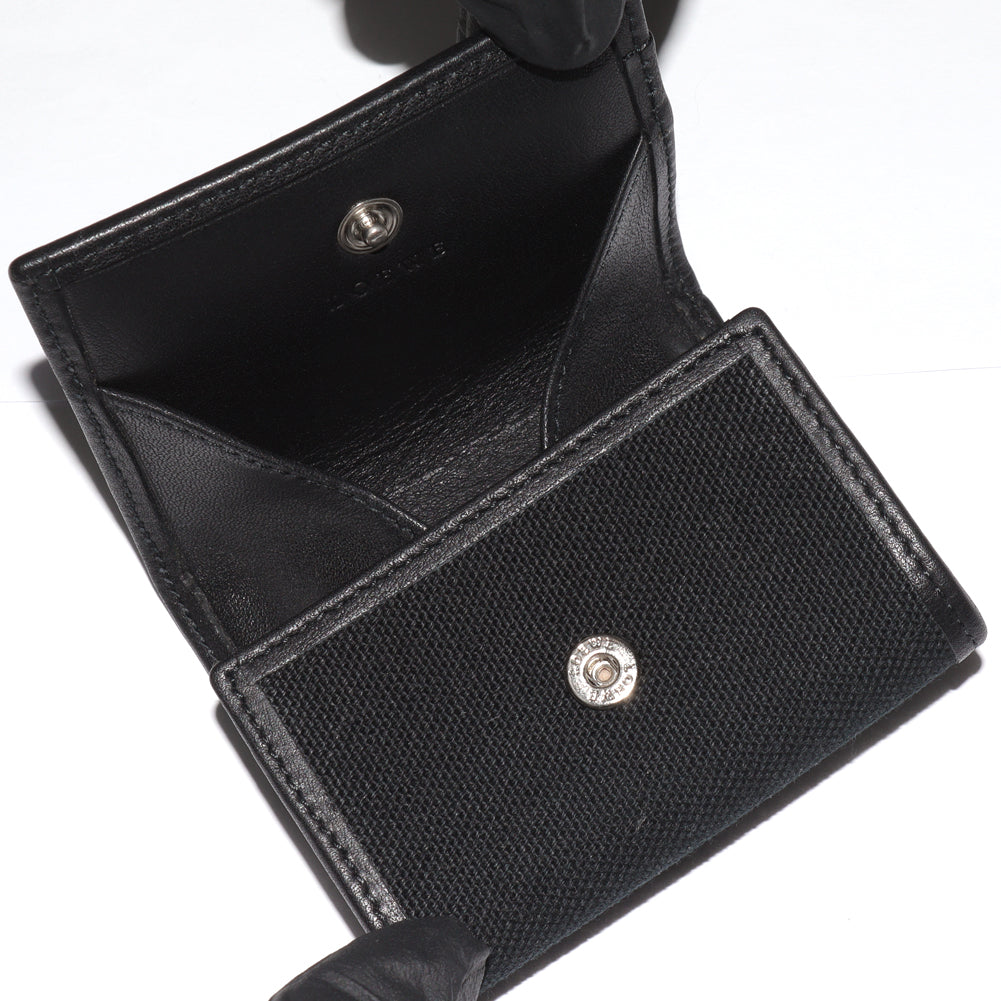 Loewe Coin Case Canvas Calf Black 060403 in Pristine Condition