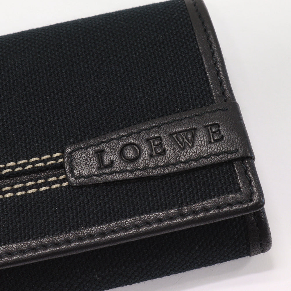 Loewe Coin Case Canvas Calf Black 060403 in Pristine Condition