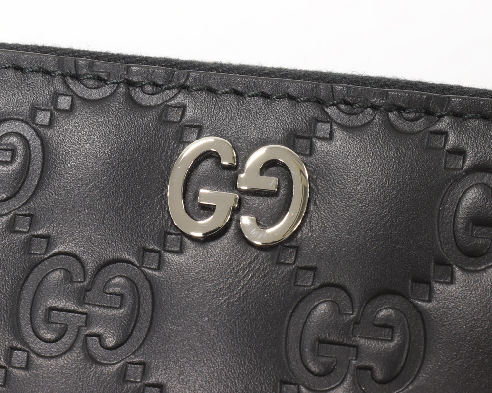 Gucci Black Leather Zip-Around Long Wallet 473928 in Pristine Condition