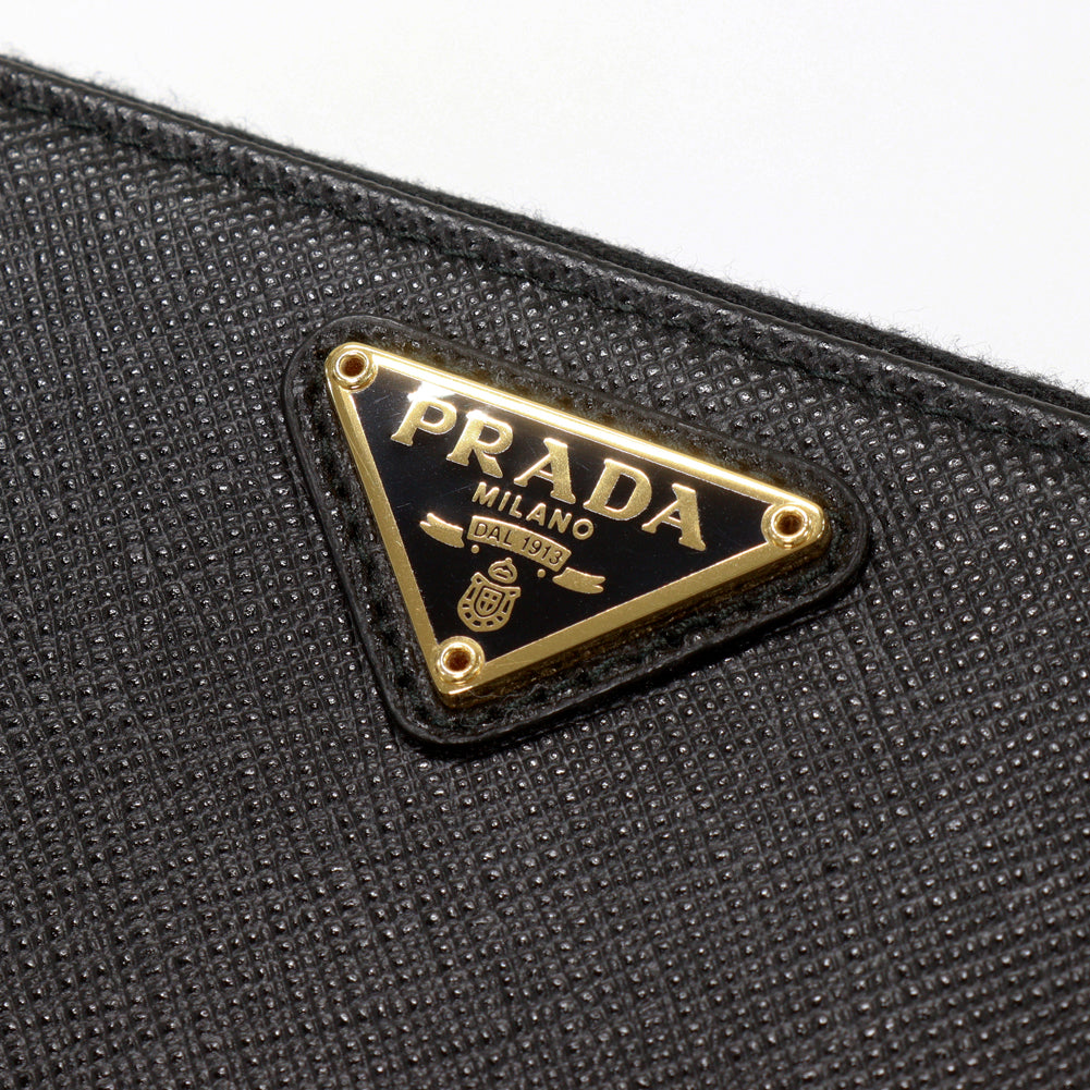 Prada Saffiano Calf Round Zip Long Wallet 1ML506 in Pristine Condition